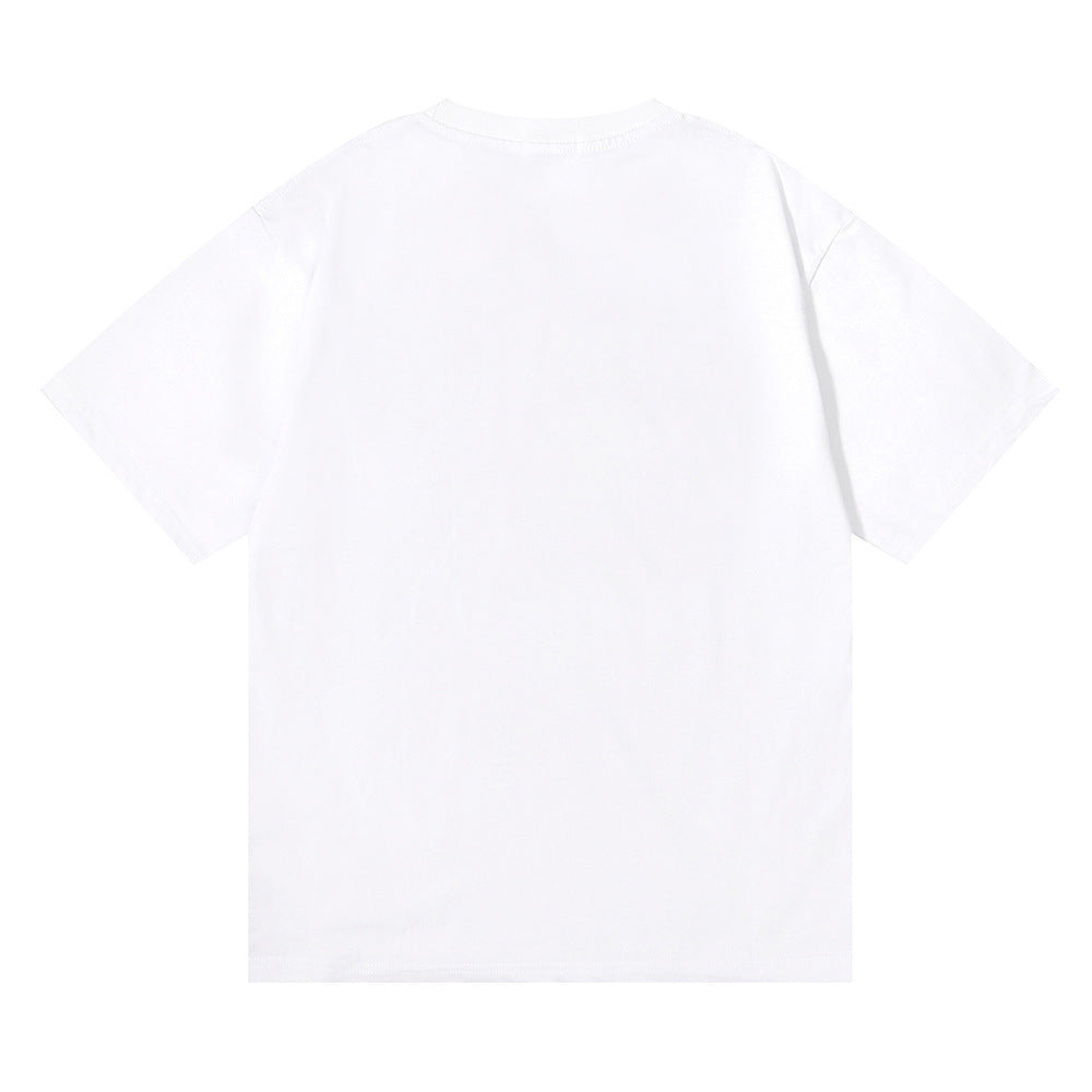 Rhude T-shirt Wheat Ear Sunset Beach Pattern Printed Short Sleeve T-shirt