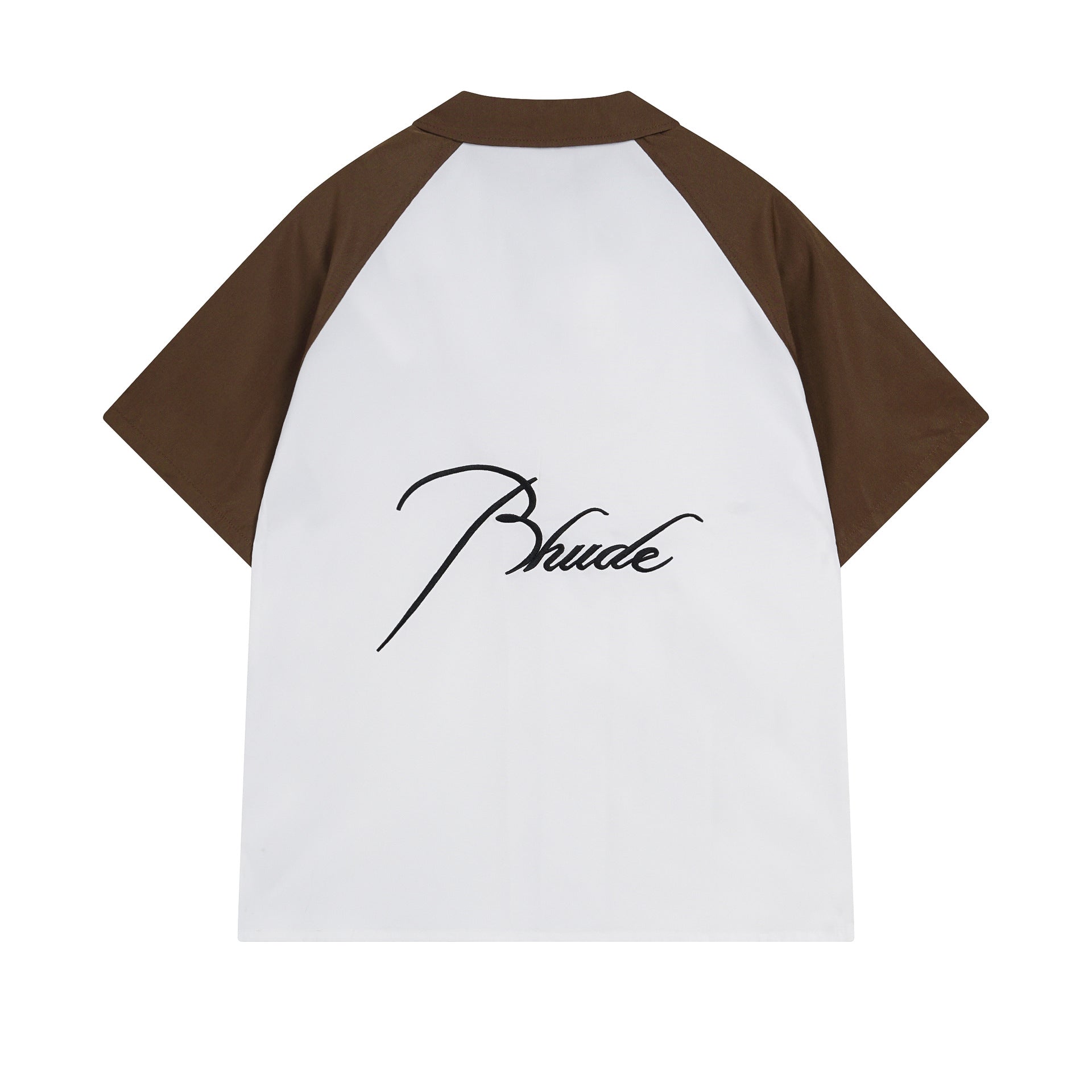 Rhude T-shirt Pocket Letter Embroidery Color Matching Short Sleeve Shirt