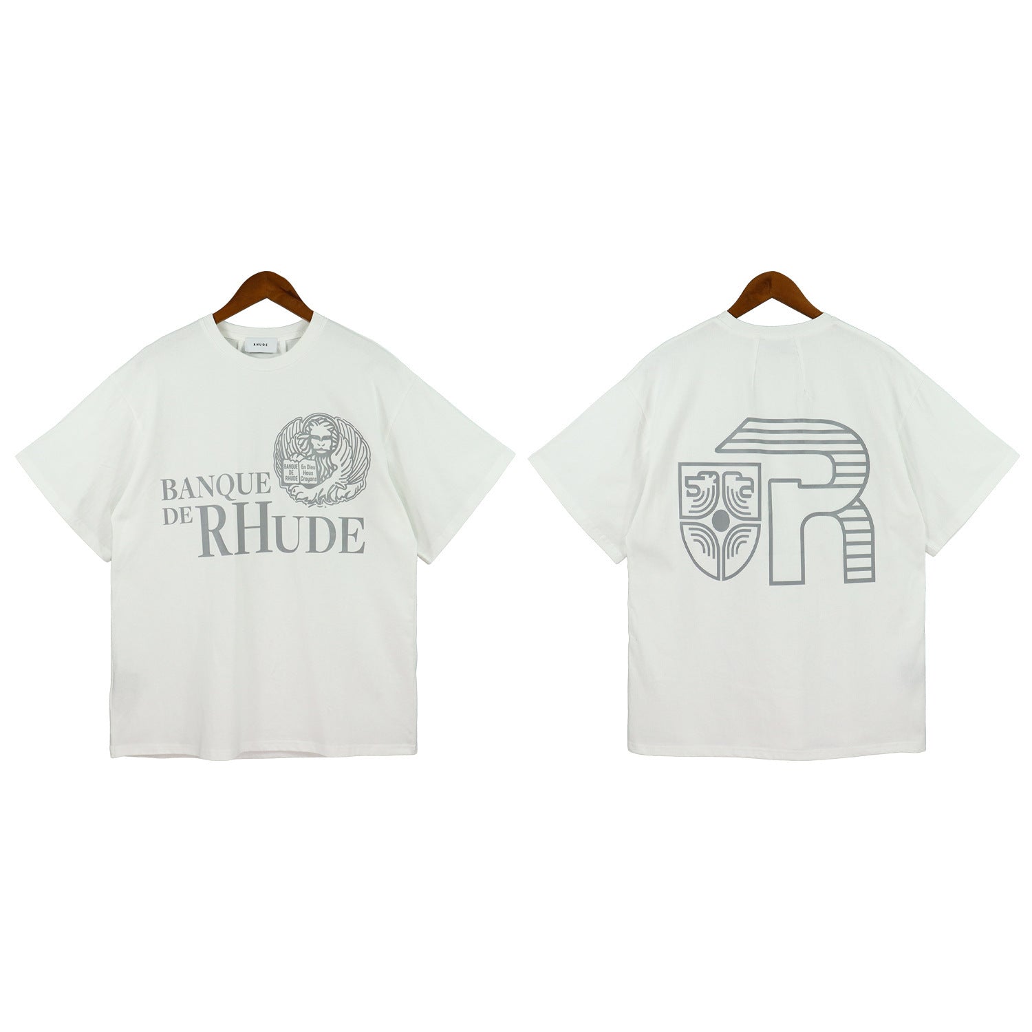 Rhude T-shirt Micro Label Letter Logo Line Pattern Short Sleeve T-shirt Loose