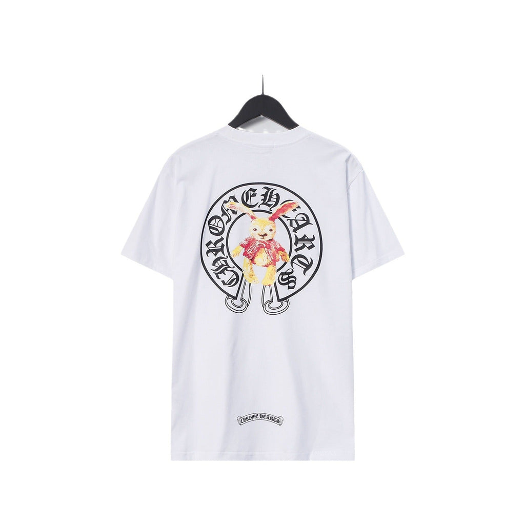 Chrome Heart T Shirts Croix Cross Leather Printed Short Sleeve T-Shirt