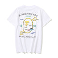 Bathing Ape T-Shirt Summer Golden Printing Men's and Women's plus Size Loose Short Sleeve