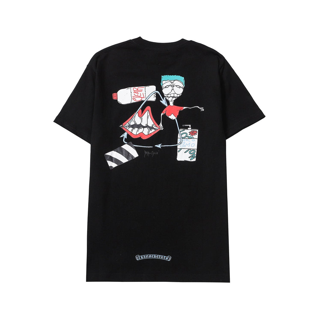 Chrome Heart T Shirts Crowe Summer Short Sleeve Hip Hop Men's and Women's T-Shirts