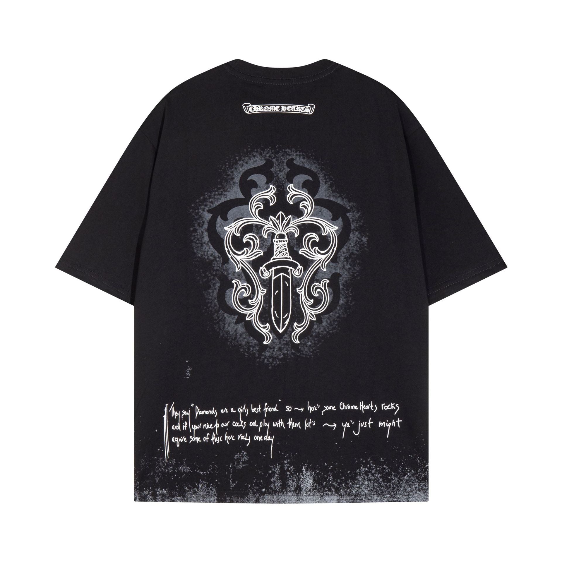 Chrome Heart T Shirts Sanskrit Short Sleeve T-Shirt Crew Neck