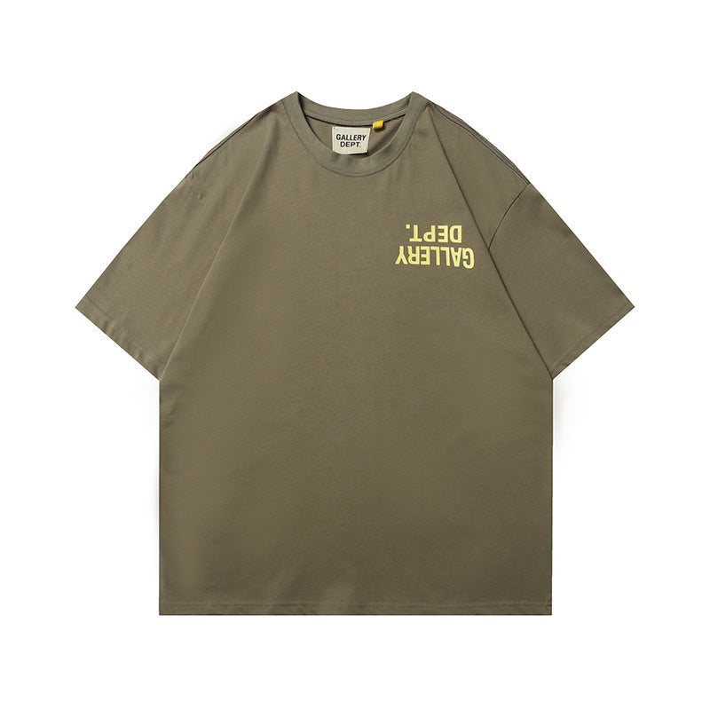 Gallery Dept T Shirts Men's Summer Short Sleeve Gallery Dept Letter Print Short-Sleeve T-shirt