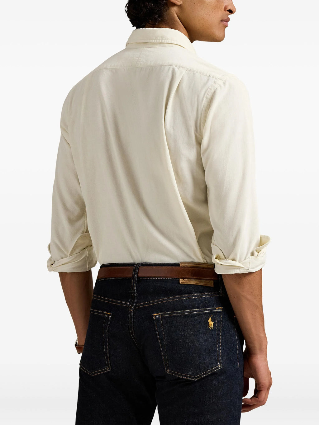 RALPH LAUREN Regular Fit Corduroy Shirt Cream White