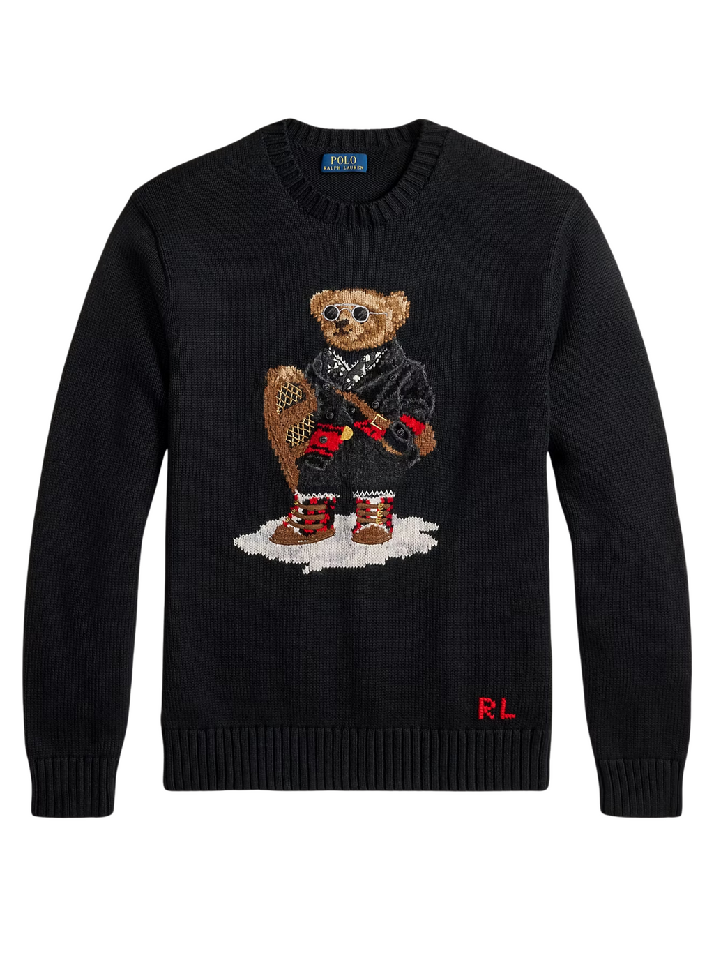 RALPH LAUREN Polo Bear Embroidered Sweater Black