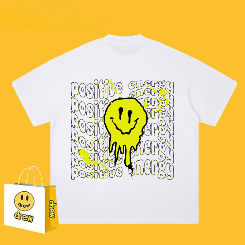 Drew T-shirts Short-Sleeved Clothes T-shirt Smiley Face Graffiti