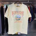 Rhude T-shirts Sunset Beach Cozy Pattern Printed Cotton Casual Loose Short Sleeve Men and Women