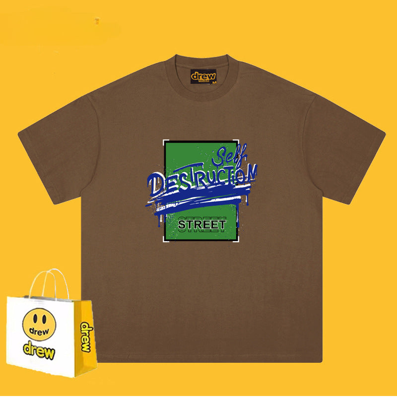 Drew T-shirts Short Sleeve T-shirt Smiley Face Short Sleeve