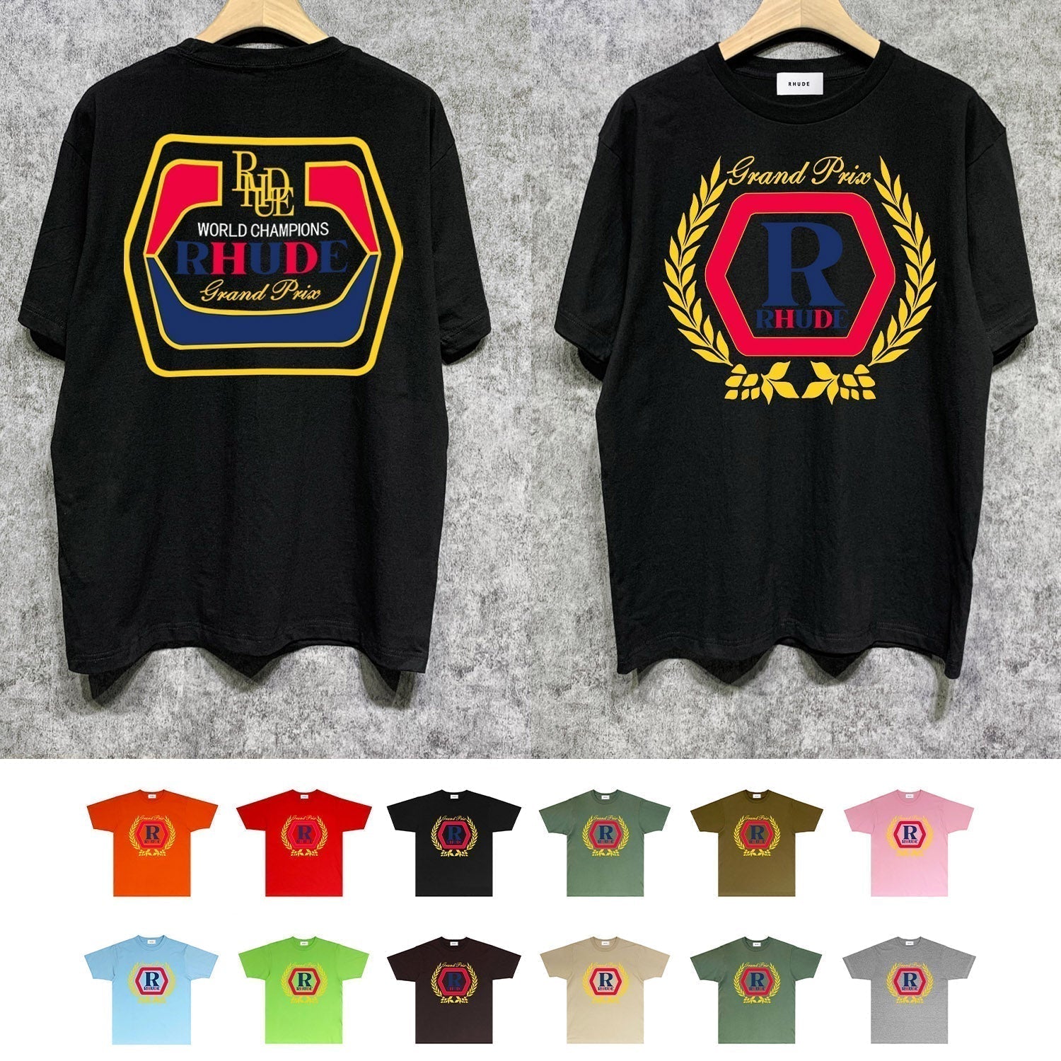 Rhude T-shirts Printed Trendy Pure Cotton