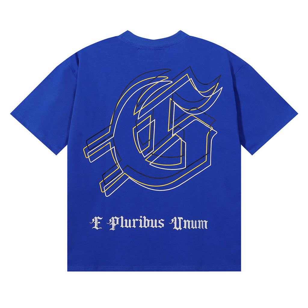 Godspeed T-shirts Spacesuit Pyramid Printing Cotton Casual Crew Neck Short Sleeve Men and Women