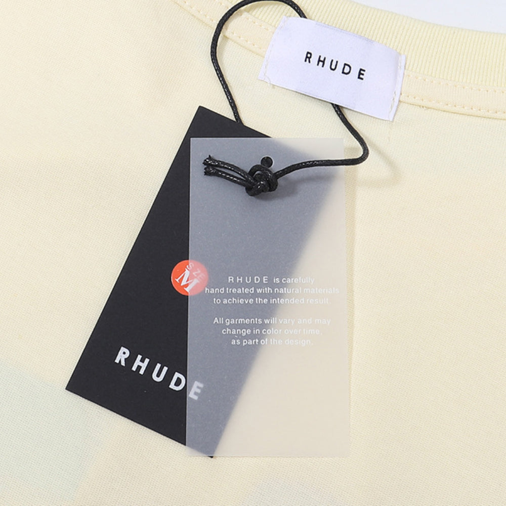 Rhude T-shirt Micro Logo Letter Badge Printed Short Sleeve T-shirt