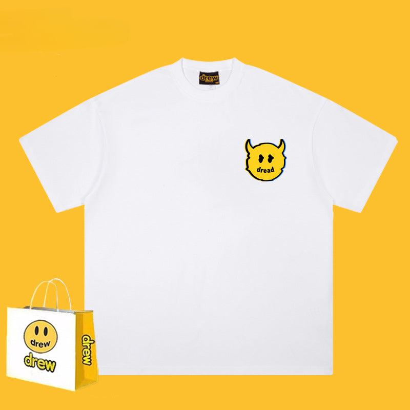 Drew T-shirts Short Sleeve Cola Loose round Neck