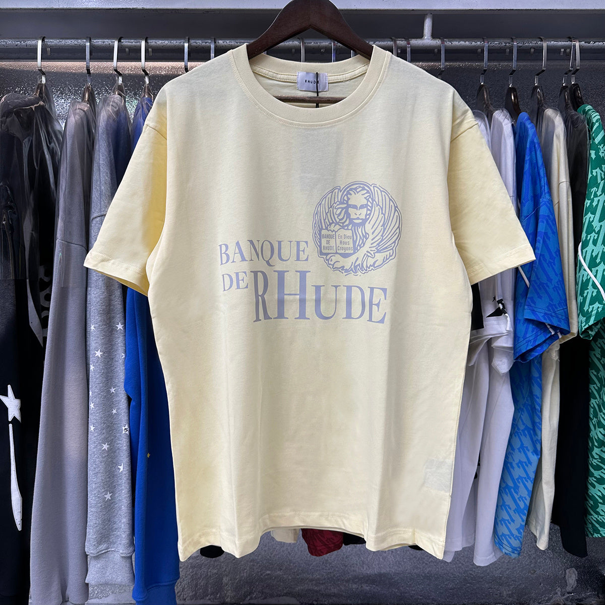 Rhude T-shirts Egyptian Pharaoh Print Cotton Casual Short Sleeves Men and Women