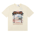 Rhude T-shirts Varenna Town Printed Cotton Casual Short Sleeves Men and Women