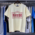 Rhude T-shirts Red Polka Dot Printed Cotton Casual Short Sleeve Men and Women
