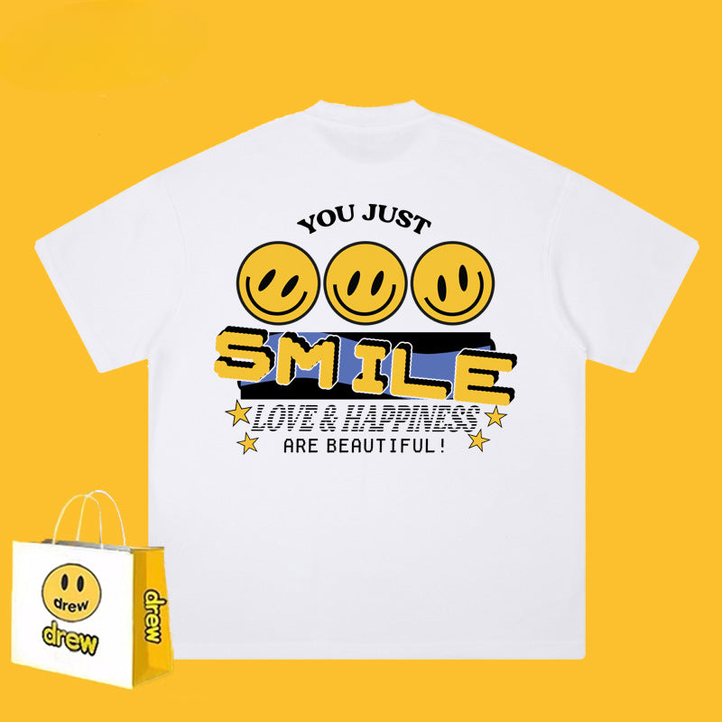 Drew T-shirts Short Sleeve T-shirt Alphabet Graffiti Print
