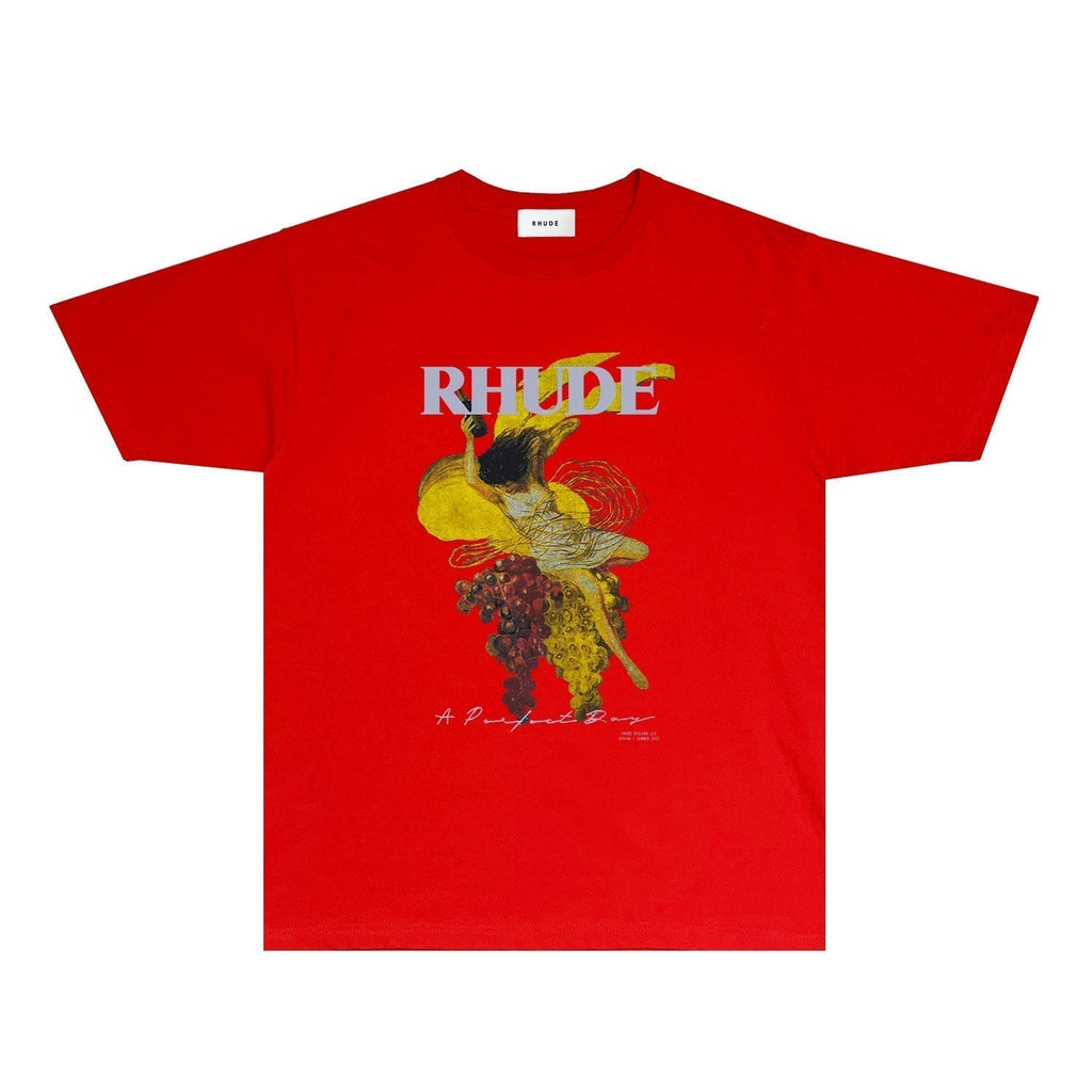 Rhude T-shirts Printed Trendy Pure Cotton