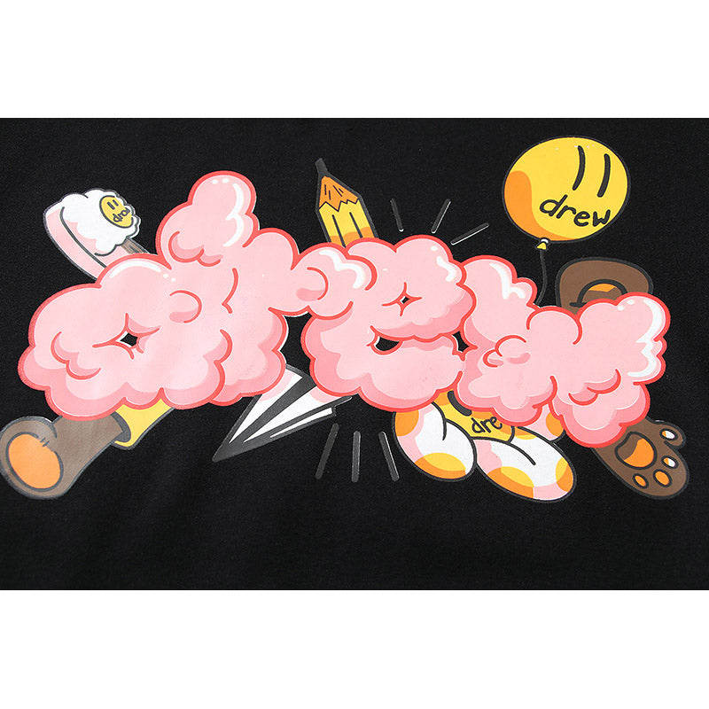 Drew House Hoodie Unisex Loose Casual Fleece Hoodie