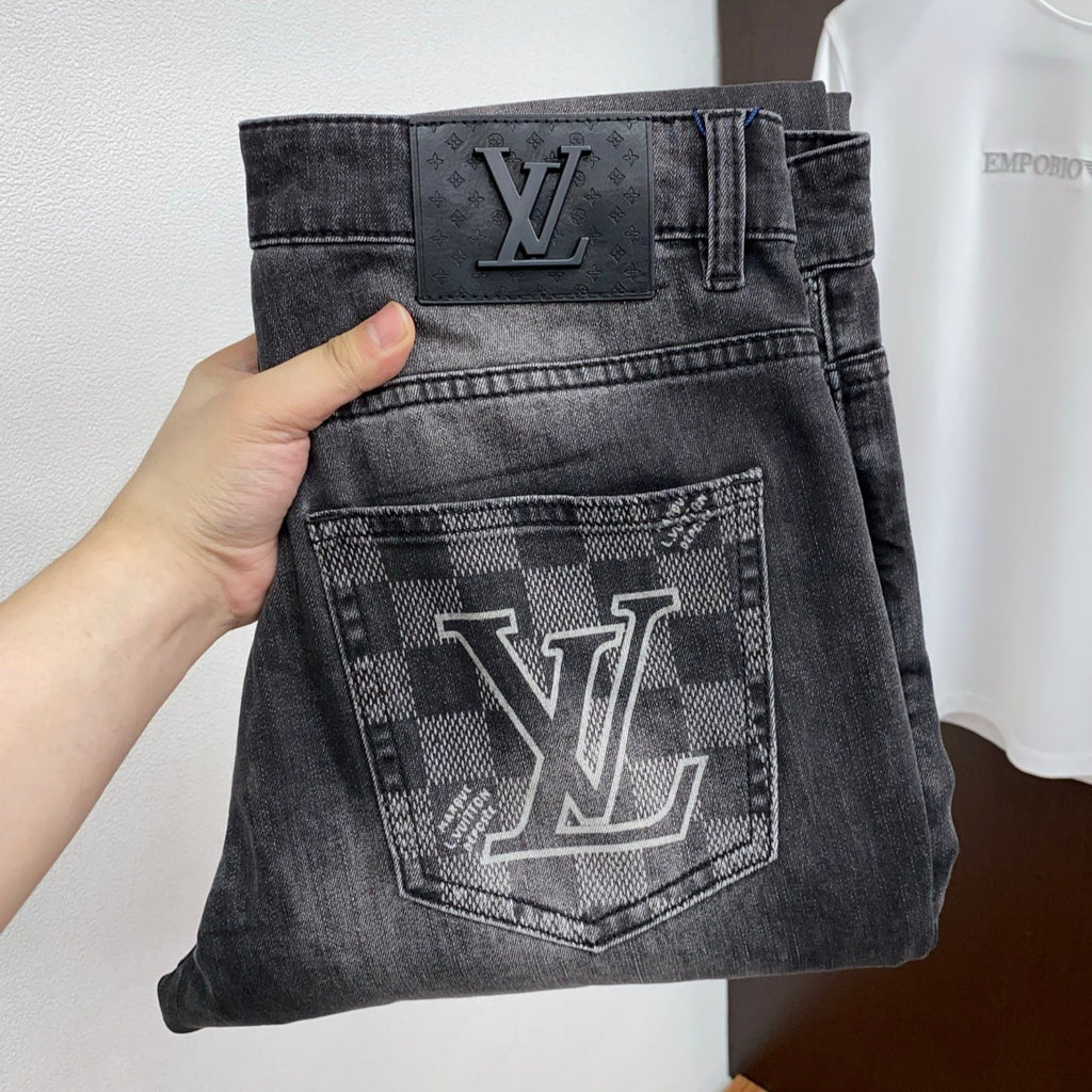 Louis Vuitton Logo-Embroidered Jeans
