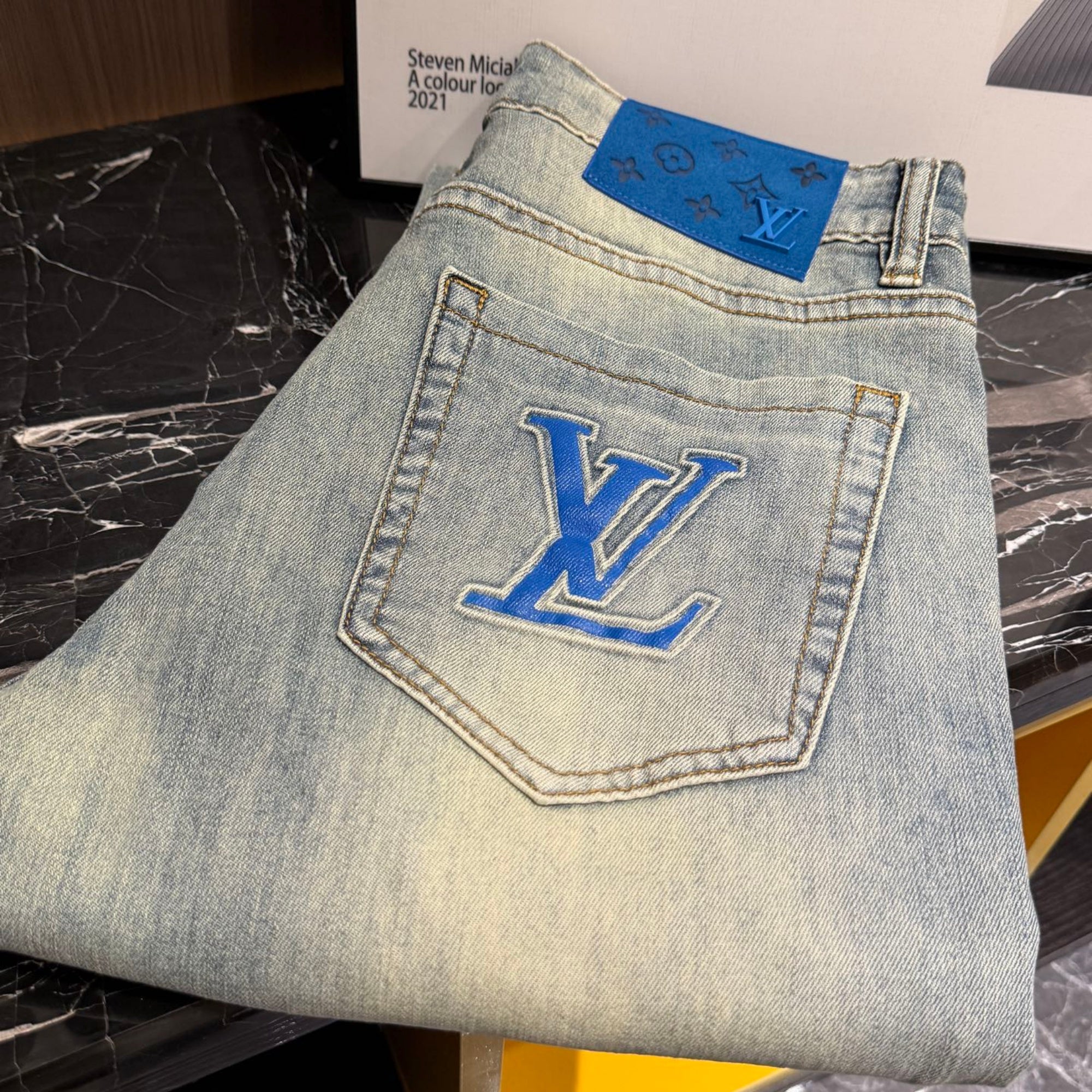 Louis Vuitton Logo-Embroidered Jeans