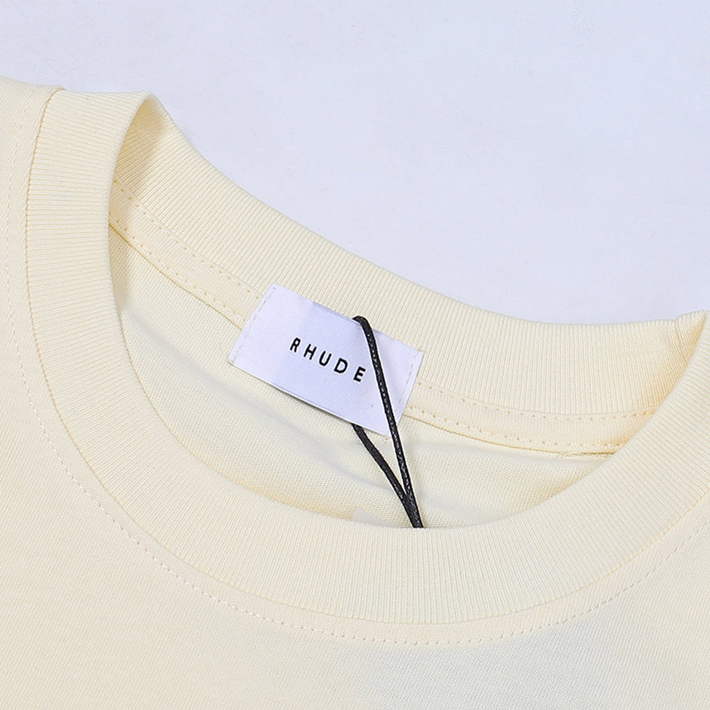 Rhude T-shirts Printed Cotton Versatile Casual Short Sleeve Men and Women