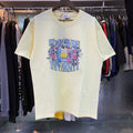 Rhude T-shirts Flag Floral Print Cotton Casual Loose Short Sleeve Men and Women