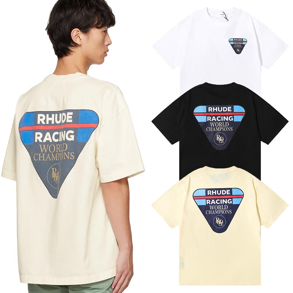 Rhude T-shirts World Champion Commemorative Cotton Casual Short Sleeve Men and Women