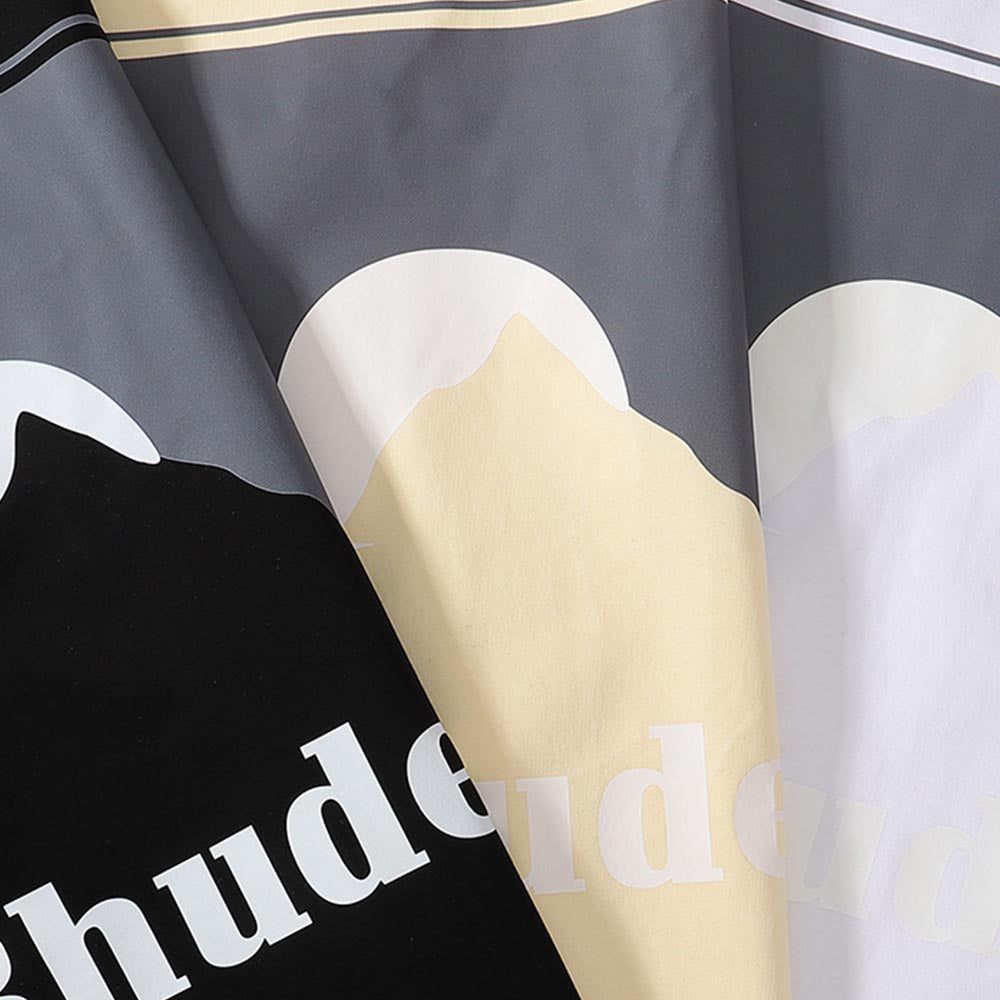 Rhude T-shirts Black Moon Print Loose Casual Short Sleeve Men and Women