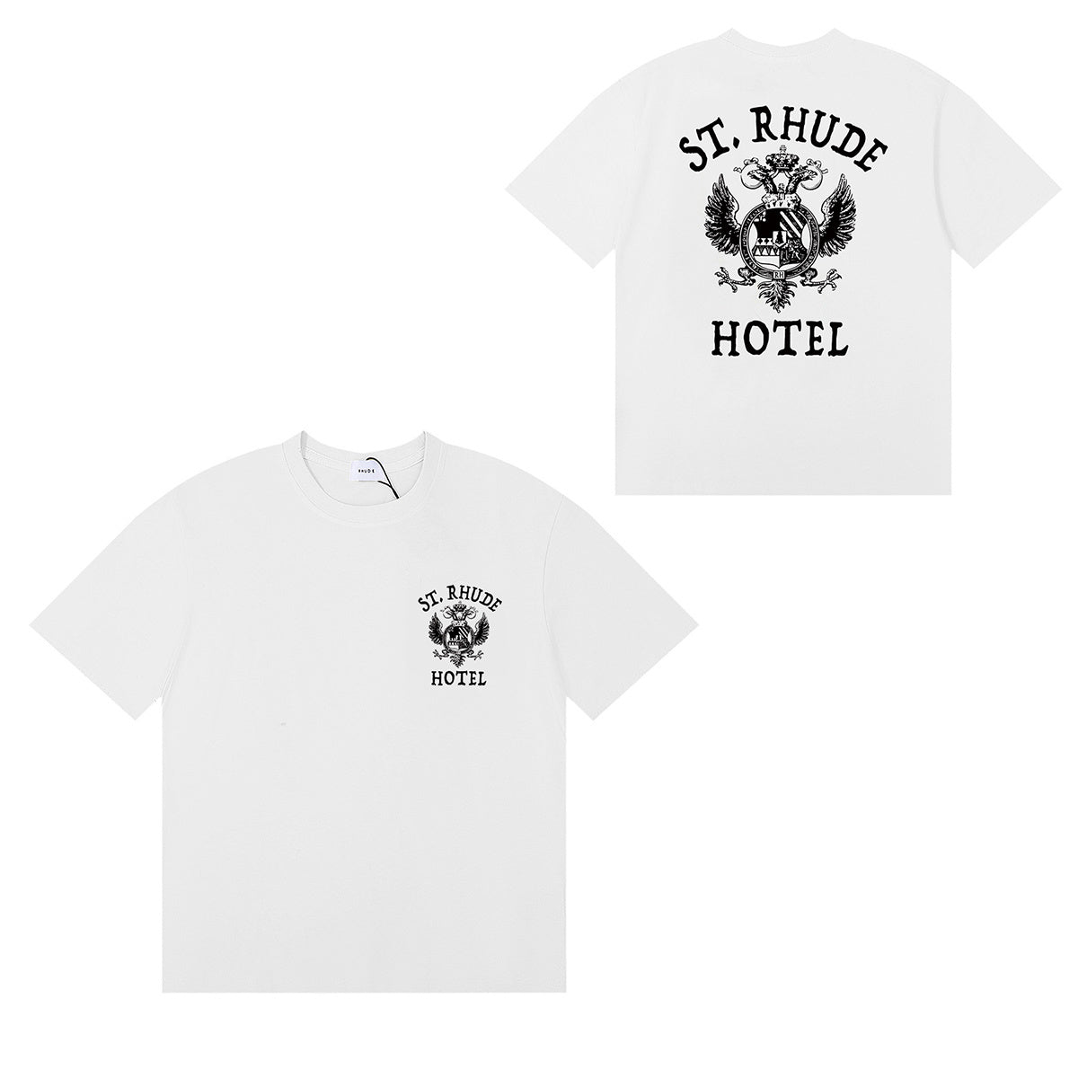Rhude T-shirts Totem Simple Printing Cotton Casual Short Sleeve Men and Women