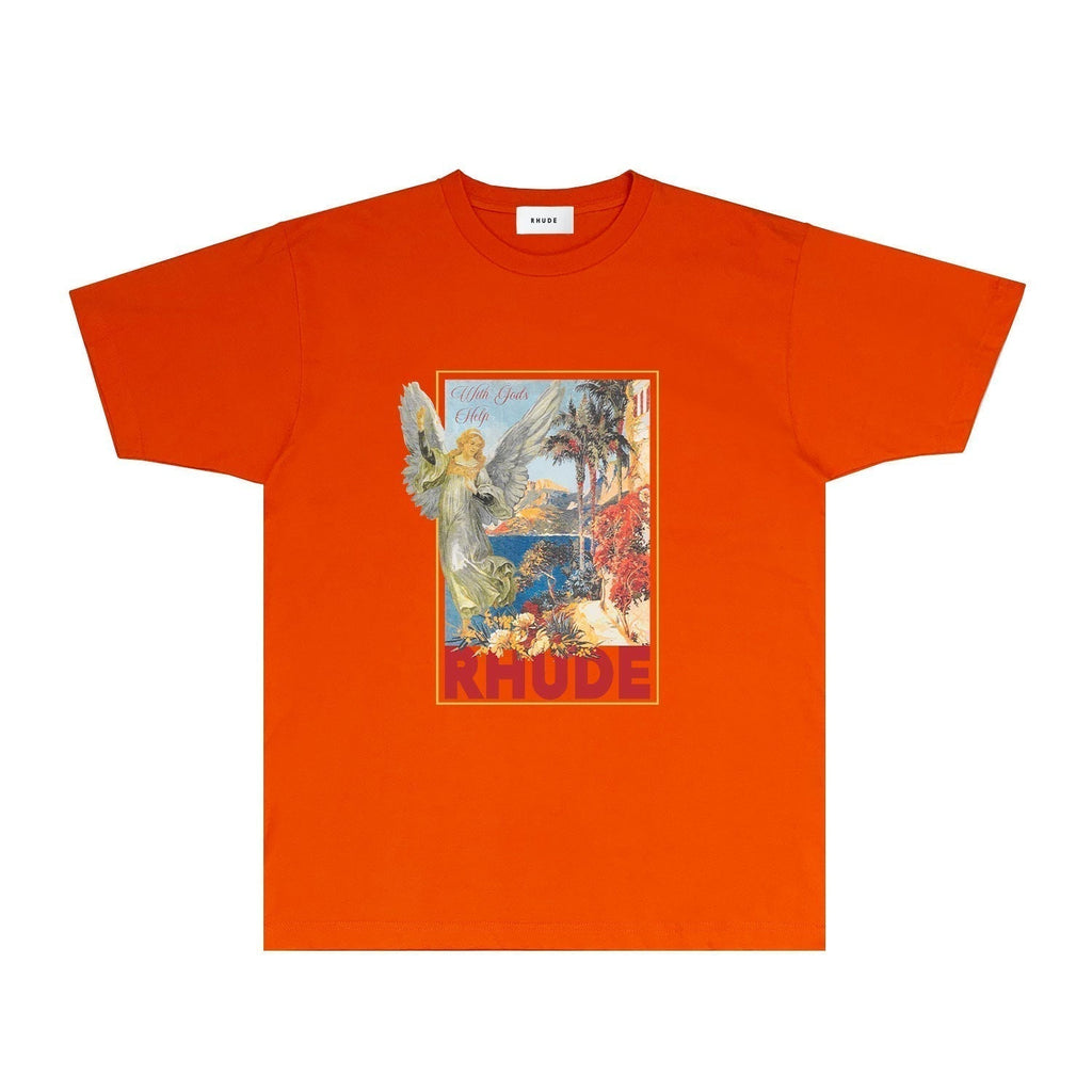 Rhude T-shirts Printed Trendy Pure Cotton