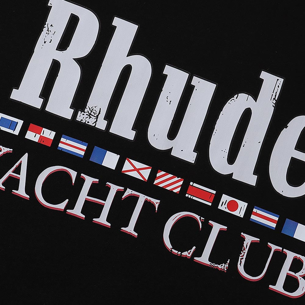 Rhude T-shirts Flag Printing Cotton Casual Short Sleeves Men and Women