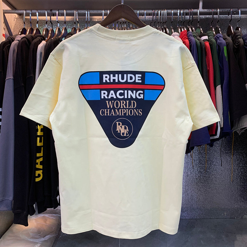 Rhude T-shirts World Champion Commemorative Cotton Casual Short Sleeve Men and Women
