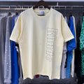 Rhude T-shirts Vertical Letter Printing Cotton Casual Short Sleeve Men and Women