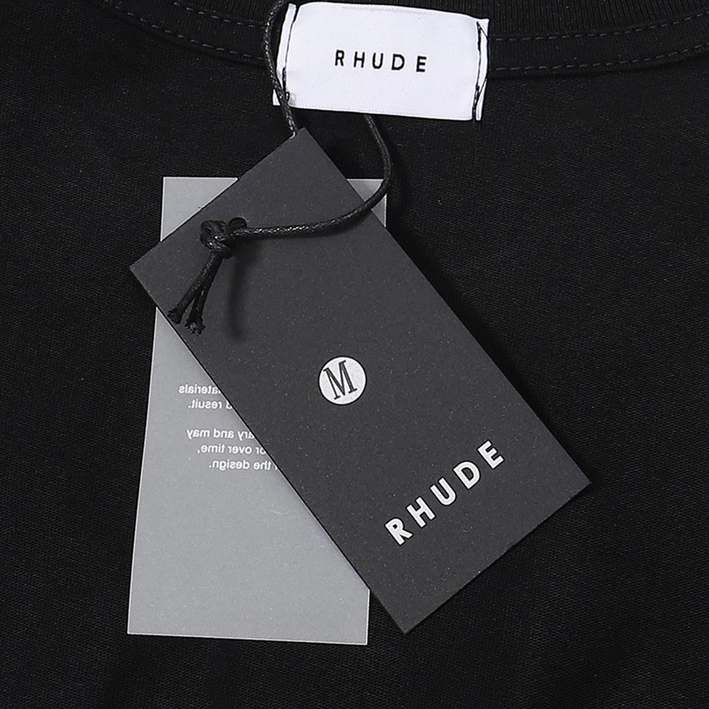 Rhude T-shirts Windowsill Seaview Printing Cotton Casual Short Sleeve Men and Women