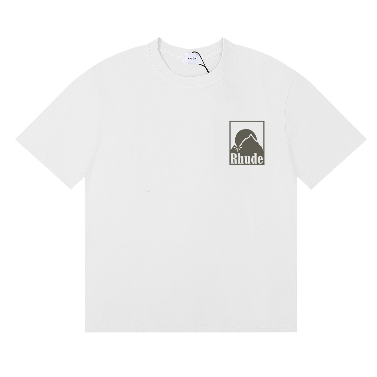 Rhude T-shirts Moon Badge Printing Cotton Casual Short Sleeve Men and Women