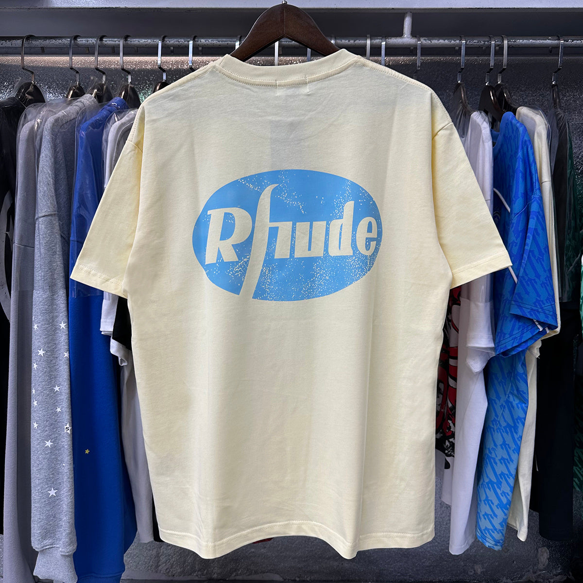 Rhude T-shirts Pentium Horse Printing Cotton Casual Short Sleeve Men and Women