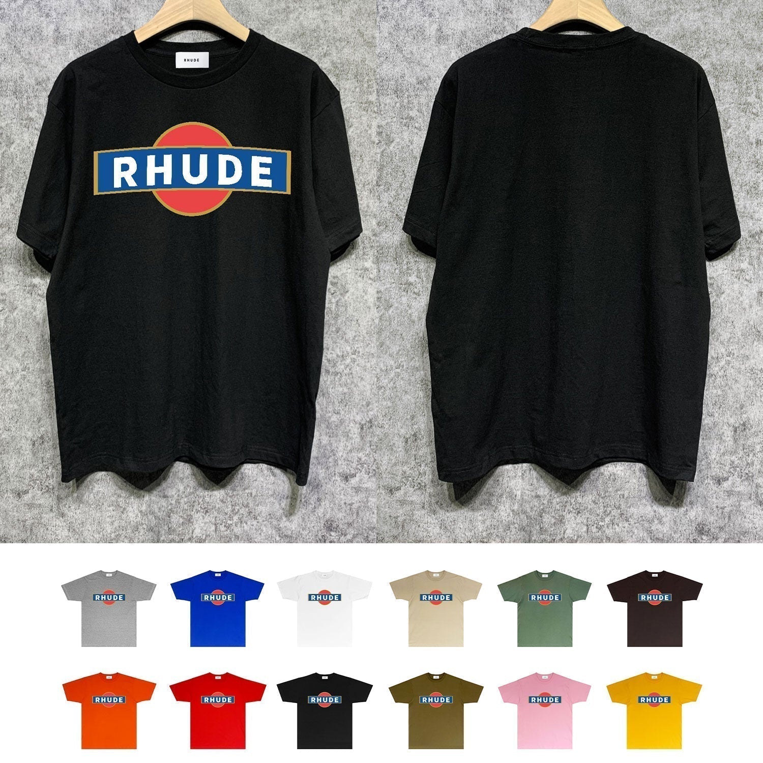 Rhude T-shirts Printed Trendy Pure Cotton