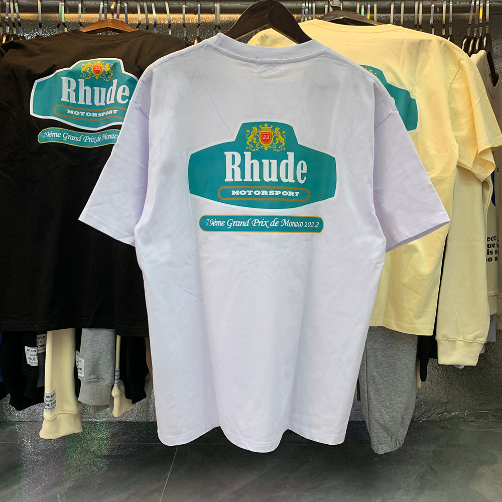 Rhude T-shirts Cotton Short Sleeves Men and Women