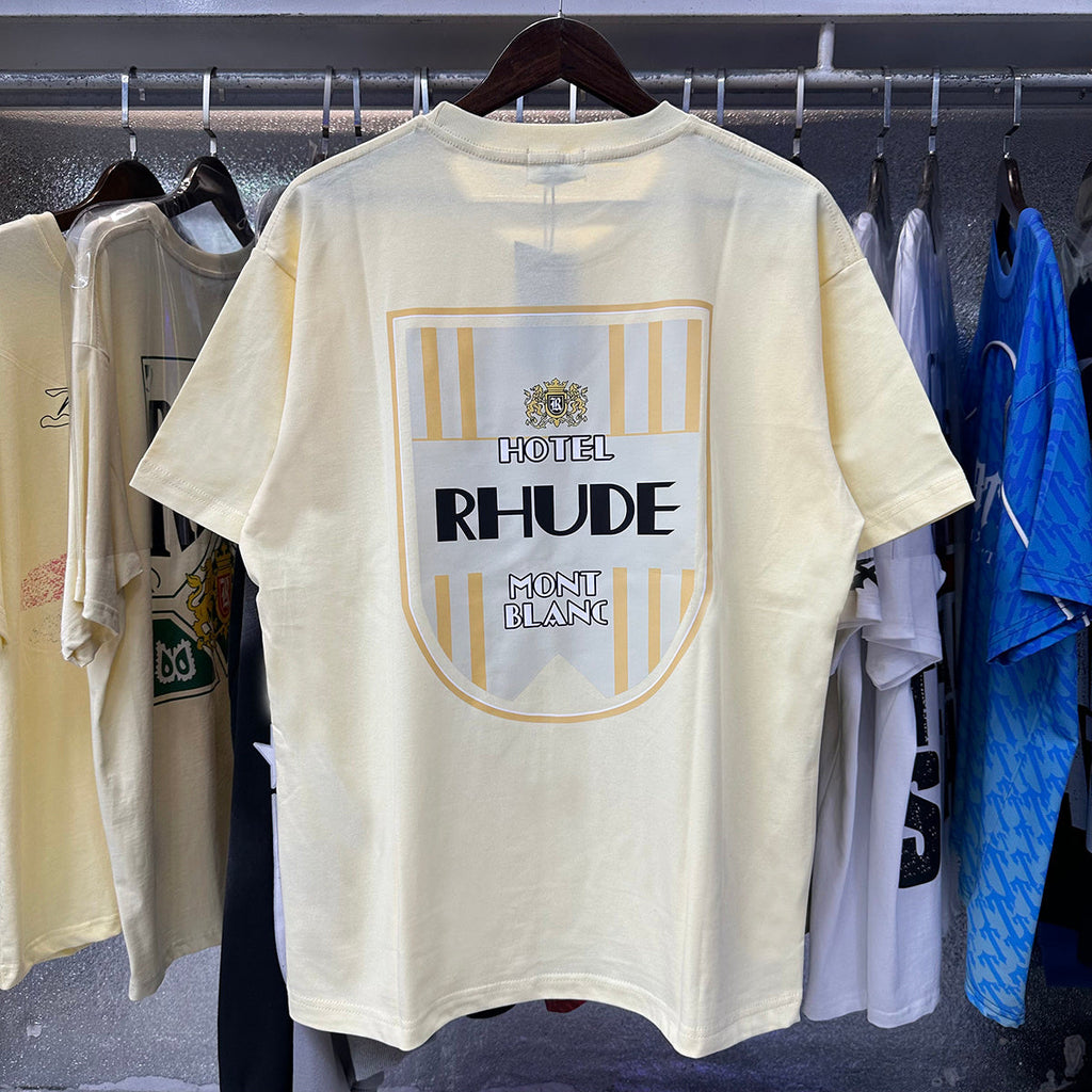 Rhude T-shirts Mont Blanc Short Sleeve Men and Women