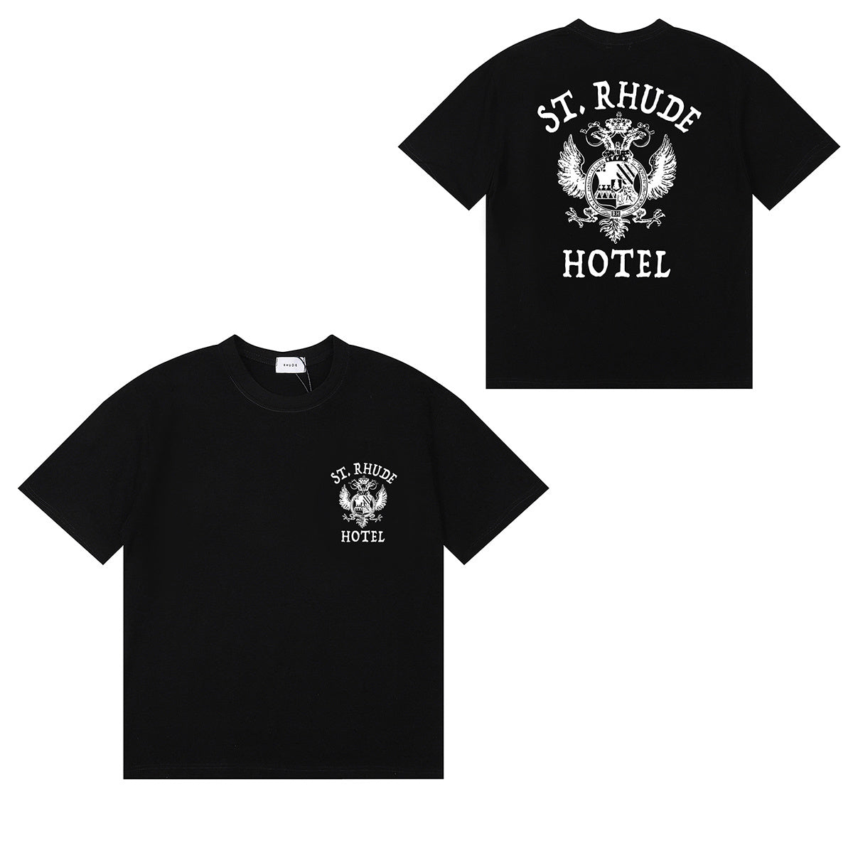 Rhude T-shirts Totem Simple Printing Cotton Casual Short Sleeve Men and Women