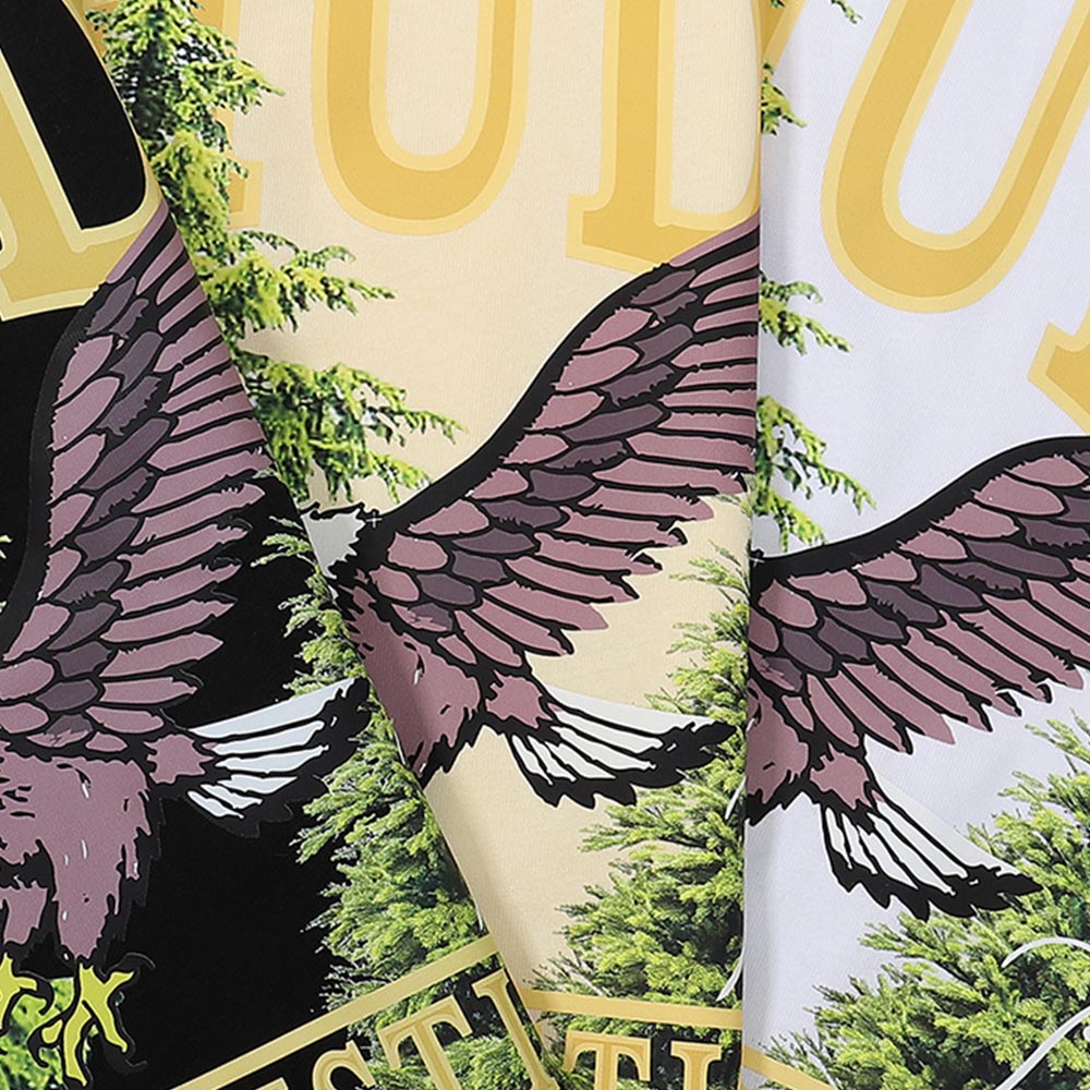 Rhude T-shirts Pandora Eagle Print Cotton Short Sleeve Men and Women