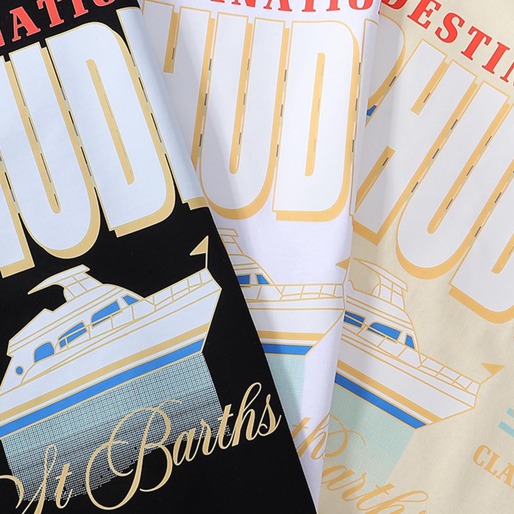 Rhude T-shirts Yacht Printing Cotton Loose Short Sleeves Men and Women