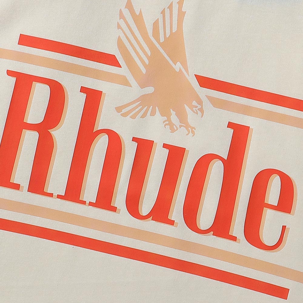 Rhude T-shirts Eagle Rossa Printed Cotton Casual Short Sleeve Men and Women