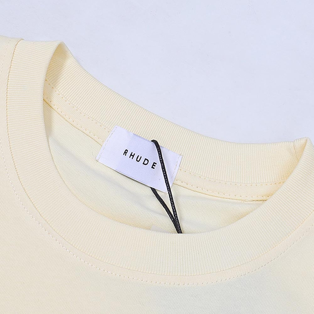 Rhude T-shirts Black Peace Dove Print Cotton Casual Short Sleeve Men and Women