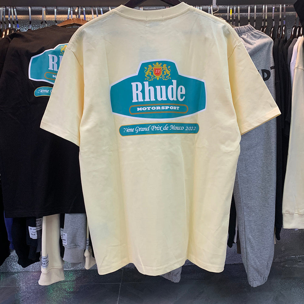 Rhude T-shirts Cotton Short Sleeves Men and Women