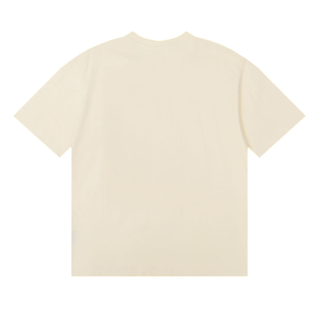 Rhude T-shirts LAGO DI COMO Printed Cotton Casual Short Sleeve Men and Women