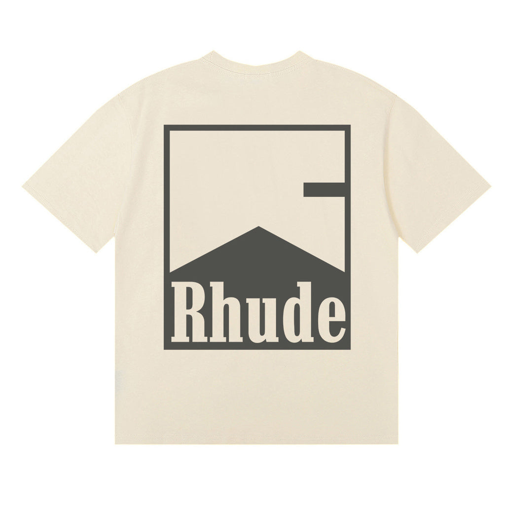 Rhude T-shirts Printed Cotton Crew Neck Short Sleeve Men and Women