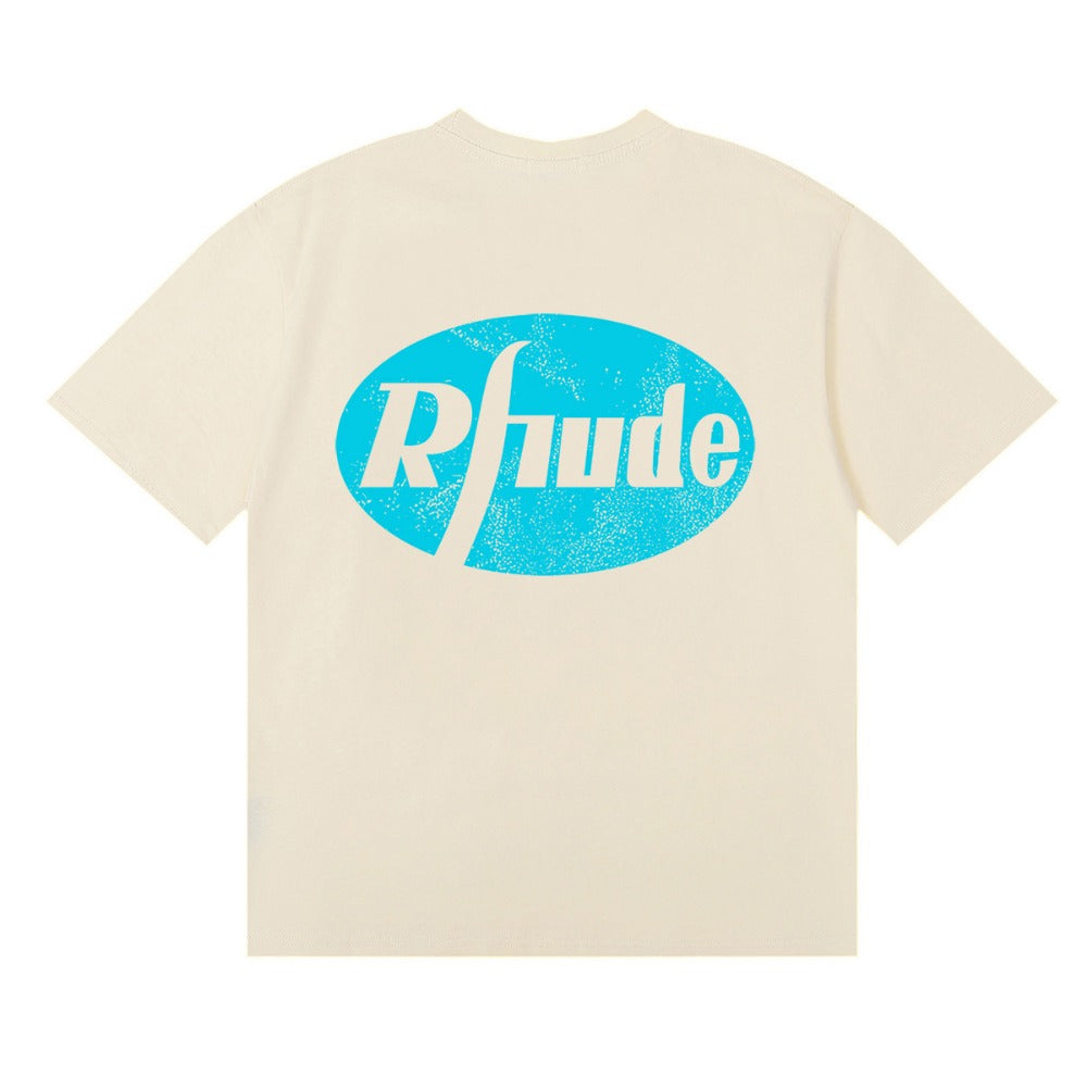 Rhude T-shirt Micro Label Alphabet Horse Print Short Sleeve T-shirt