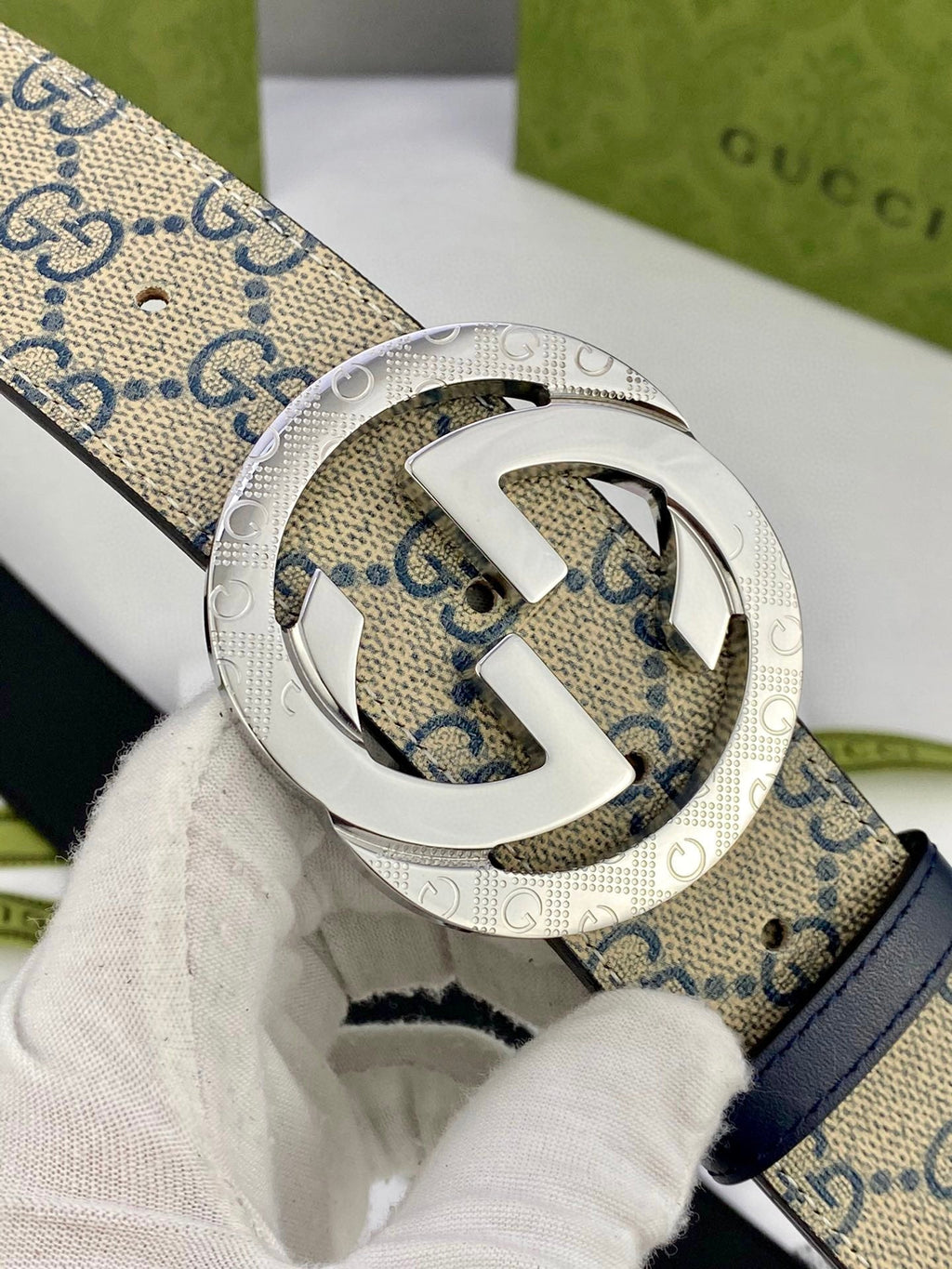 Gucci Classic Men's Belt — Gold Buckle & Silver Buckle